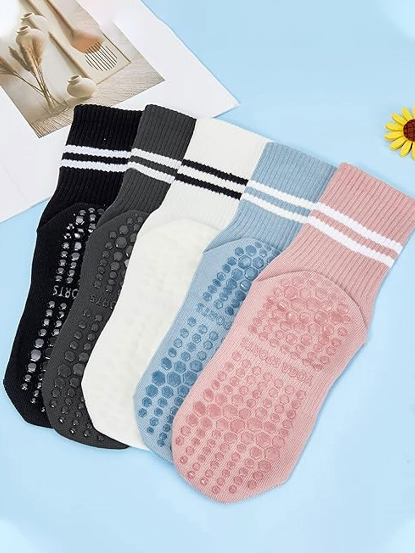 3 Pairs of Yoga Socks, Non-Sli - Fitness Yoga Pilates review and price