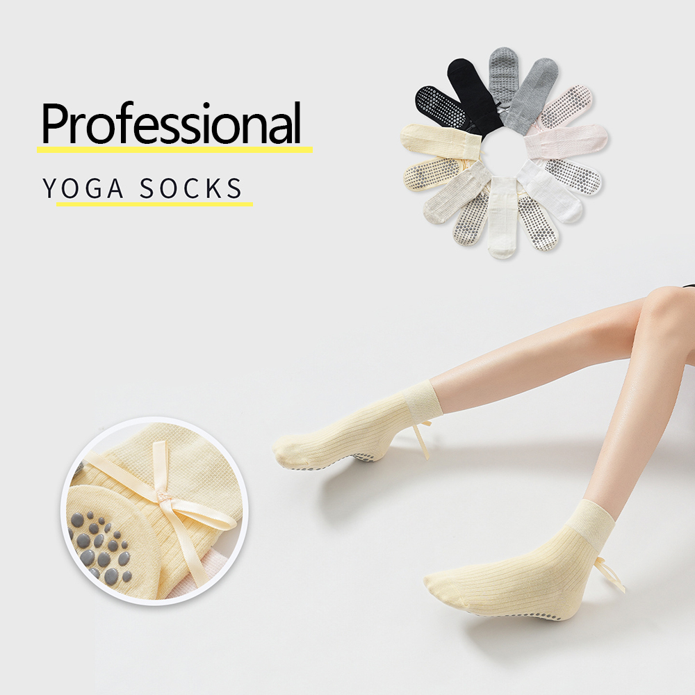 Cute Bowknot Yoga Socks Girls  - Fitness Yoga Pilates review and price
